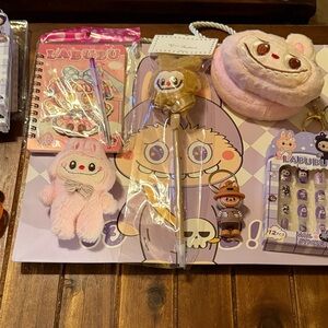Labubu Monster Pink and Purple bundle set of accessories